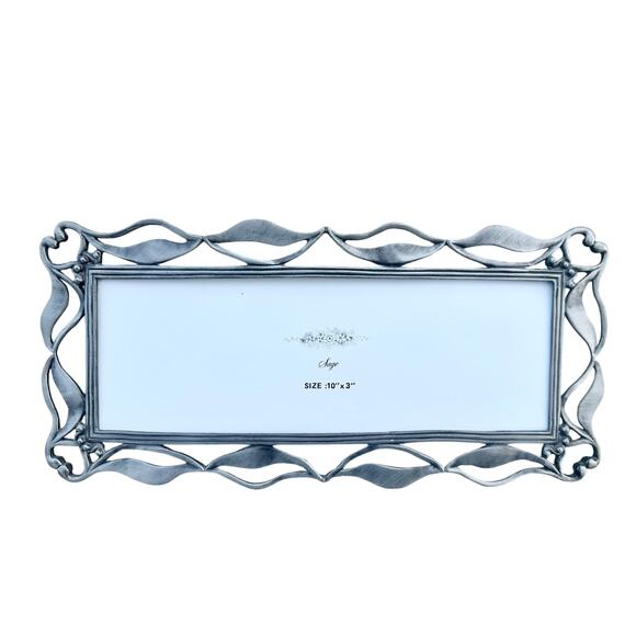 Scrolling Metal photo frame 3x10 rectangle unique french romantic home decor - Picture 1 of 3